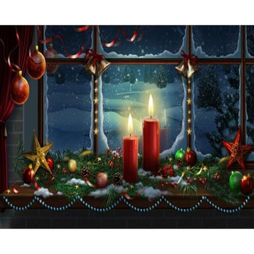 Christmas Santa Claus Candle 11CT Kit Needlework Craft Set Cotton Thread Canvas Printed Home Decor Christmas Gift Dropshipping