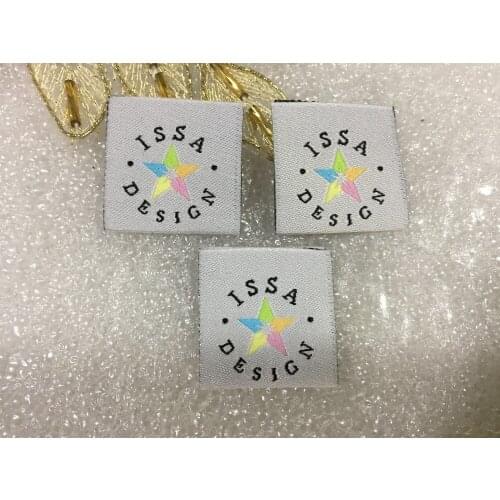 Custom Manufacturing End Fold Sewing Brand Shirt Neck Woven Label for Clothing