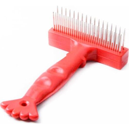 New Stainless Steel Pins Double Rows Pet Slicker Brush Cat Dog Rake Grooming Comb