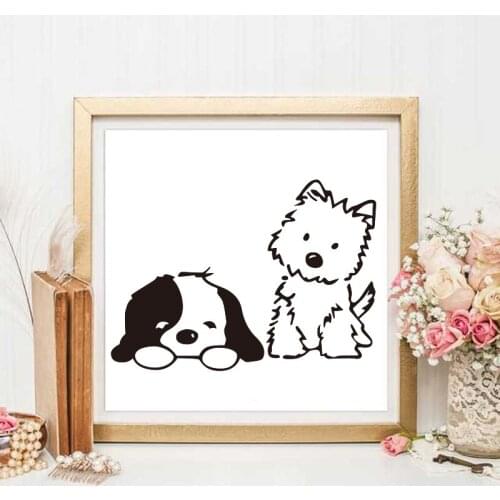 Sticker cute puppy dog pet vinyl carving wall sticker living room mural wall decal artist home decoration house decorationDD0619