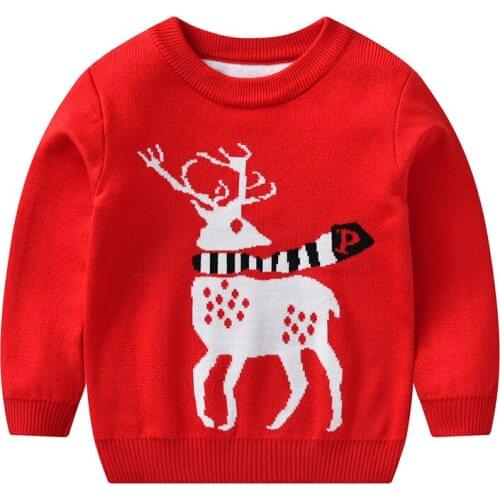 Toddler Boys Sweaters Autumn Winter Cartoon Deer Print Christmas Sweater for Boys Kids Clothes High Quality Child Pullover