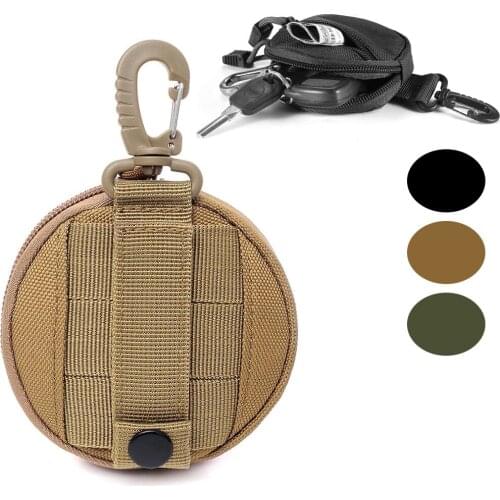 Tactical EDC Pouch Bag Military Key Earphone Holder Men Coin Wallet Purses Army Coin Pocket with Hook Waist Belt Bag for Hunting
