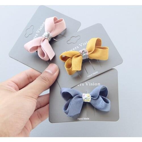 Fabric bow Clips Hair bow Hair Clips Hair Barrettes Boutique Cloth Hairbow Hairgrips Kids Girls Headwear Hair Accessories