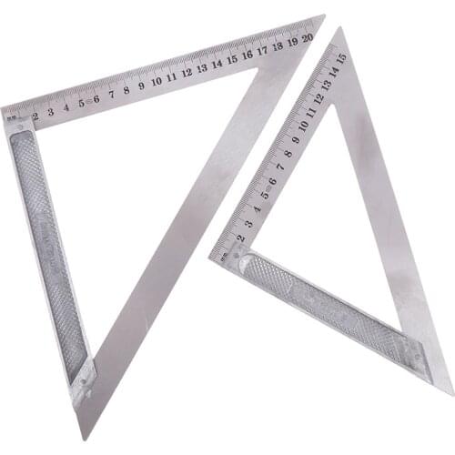 Triangle Ruler 90 Degrees 150/200mm Stainless steel Horizontal Woodworking Speed Square Protractor Trammel Measuring Tool