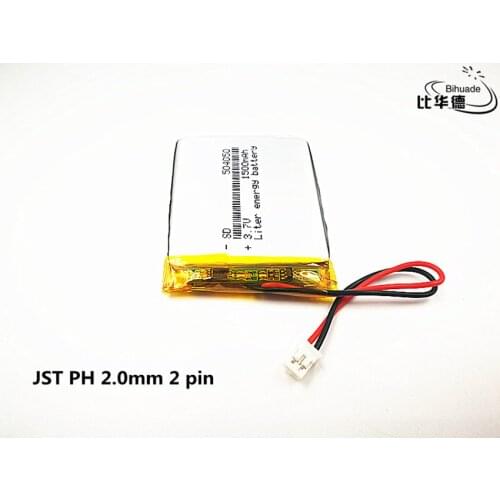 10pcs/lot JST PH 2.0mm 2 pin Good Qulity 3.7V,1500mAH,504050 Polymer lithium ion / Li-ion battery for TOY,POWER BANK,GPS,mp3,mp4