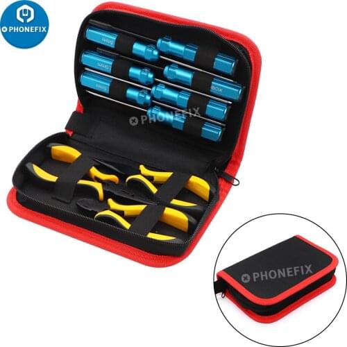 10 IN 1 RC Tools Kits Box Set Screwdriver Pliers Hex Repair Tool For RC Hobby Drone Car Helicopter Multirotors Boat Model Repair