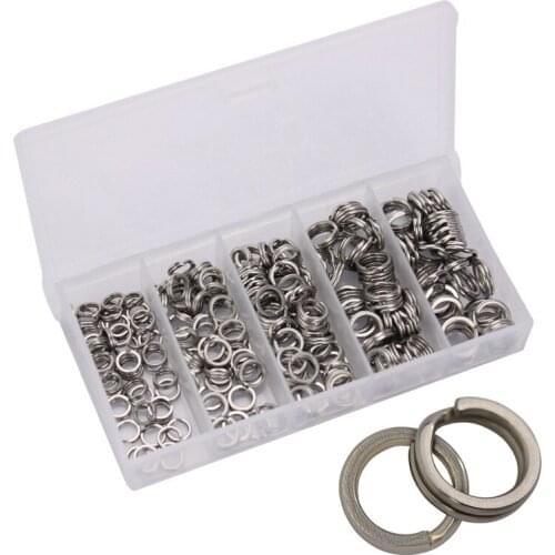 200pcs Fishing Connector Pin Bearing Rolling Swivel Stainless Steel With Snap Fishhook Lure Tackle