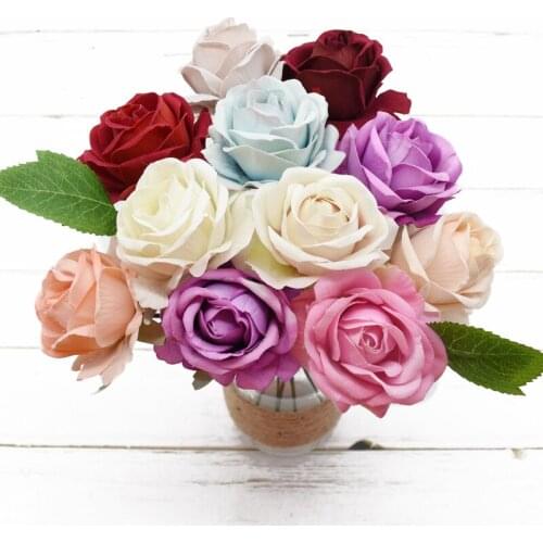 5 pieces Artificial rose Wedding Christmas decorations for home Garlands New Year Candy box Scrapbooking Wreath Brooch Headdress