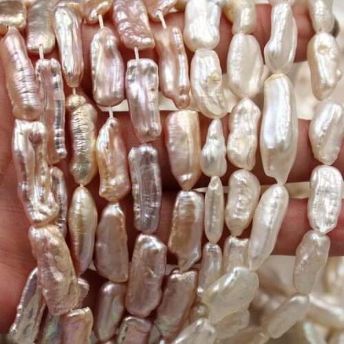 8-20mm Irregular Biwa Baroque Pearl Beads Long Stick Pearls DIY Jewelry for Earrings Shiny Luster Natural Freshwater Pearl Beads