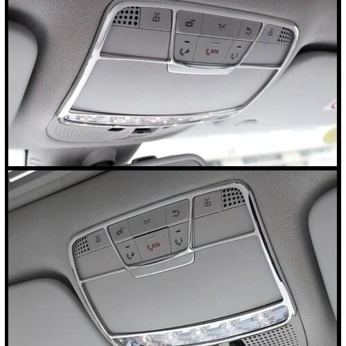 Car Front Head Reading Light Frame Decorative Cover Trim ABS Frame For Mercedes Benz C/GLC/E W205 X253 W213 Car Accessories