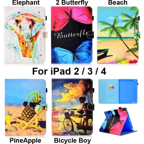 Printing Case For iPad 2 A1395 A1396 A1397 iPad3 A1416 A1430 A1403 iPad4 A1458 A1459 A1460 Cute Cover Card Pocket Capa Fundas