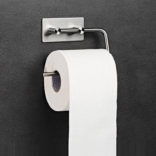 Toilet Paper Holder Hanging Wall Mounted Rolling Paper 304 Stainless Steel Bathroom Toilet Bowl Accessories Self-Adhesive Paper