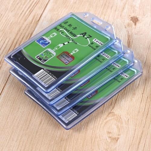 1PC ID Card Badge Holder Plastic Vertical Silicone Soft Clear PVC Card Holder Name Tag Holder