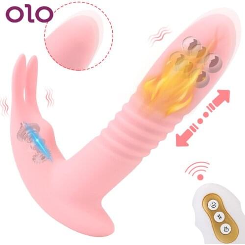 OLO Heating G-spot Vagina Massage Rotation Beads Telescopic Vibrator Wearable Dildo Vibrator Sex Toys for Women