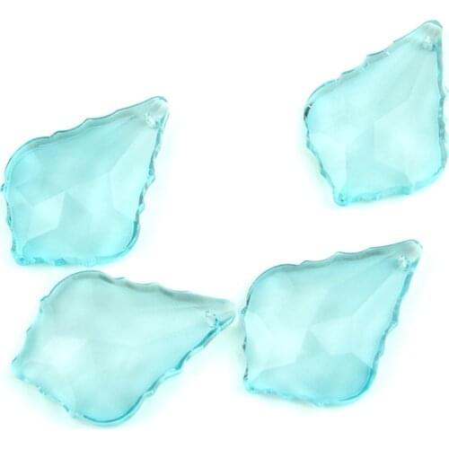 K9 Crystal Elegant A Grade Crystal 38mm-76mm Chandelier Light Pendant Maple Leaf Lt Aquamarine Color For Decoration