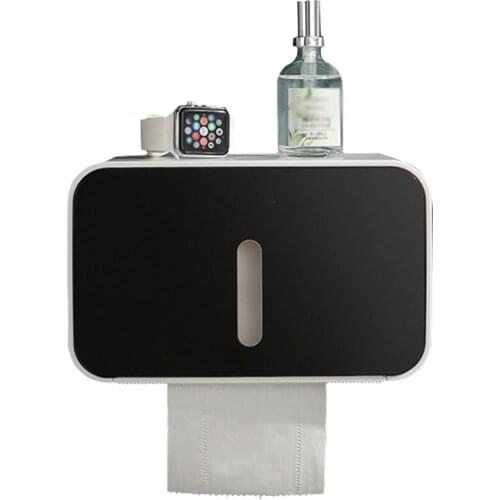 Toilet Paper Towel Box Waterproof Toilet Paper Holders Rack Wall Mounted Bathroom Tissue Box Shelf Roll Paper Tube Storage Box