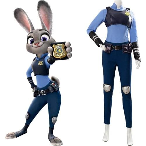 Cosplay Judith Laverne Hopps Cosplay Costume Outfit Full Suit Halloween Carnival Costumes