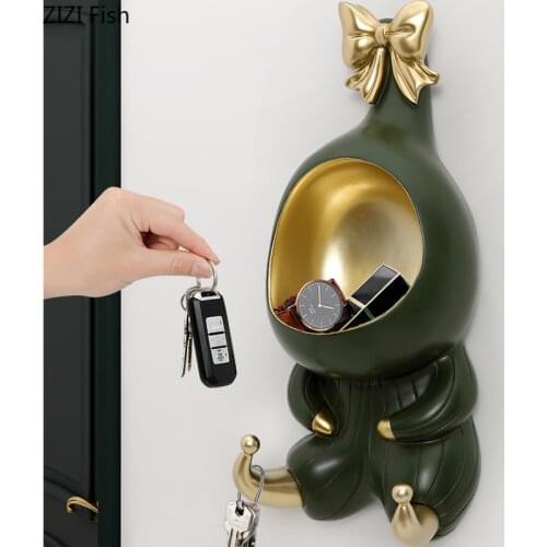 Creative Cartoon Clown Wall Storage Decoration Key Small Object Wall Ornament Pendant Art Golden Character Shelf Home Decoration