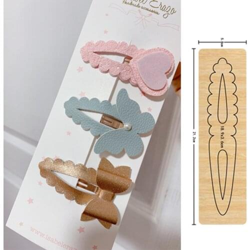 Circle Water Drop Hair Clip Handwork Hairpin Cutting Dies Wooden Die Suitable for Common Die Cutting Machines on the Market 2020