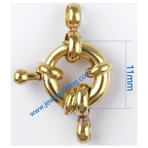 Brass Spring Ring Clasp with 2 loop jewelry findings shipping free mang color can be plated 300pcs