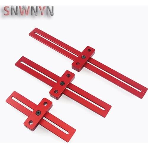 170/270/370mm Aluminum Alloy T-type Hole Ruler Woodworking Scribing Ruler Scale Gauge Measure Marking Tool DIY Woodworking Tool
