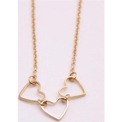 High quality Zinc Alloy pendant necklace Three hollow hearts pendant necklace for women