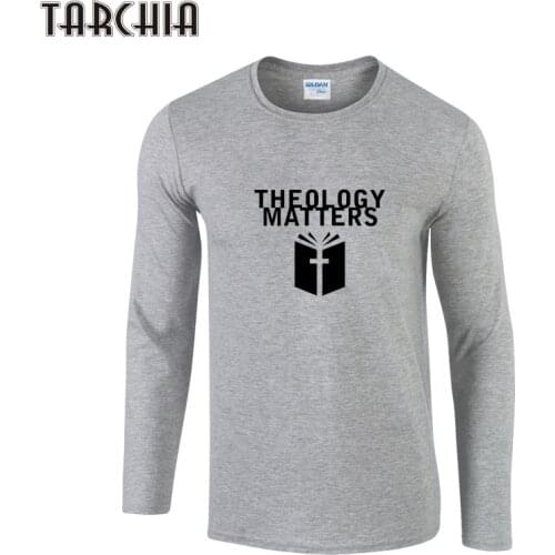 TARCHIA THEOLOGY MATTERS Letter Print T Shirt 201 Male Long Sleeve O-Neck Cotton T-Shirt Autumn Hip Hop Streetwear Tees Tops