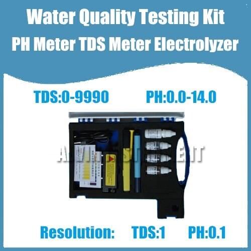 Free Shipping Water Quality Testing Kit PH Meter TDS Meter Electrolyzer Measure pH TDS