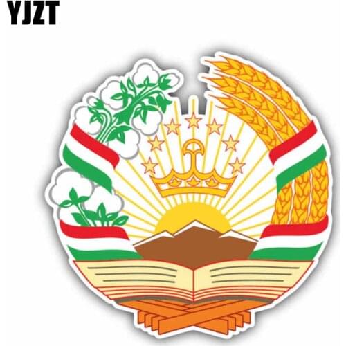YJZT 10.8CM*10.8CM Funny Motorcycle Decal Tajikistan Coat Of Arms Car Sticker Car Accessories 6-1423
