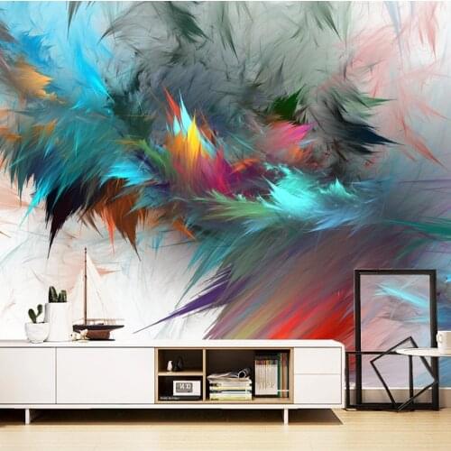 Custom 3D Wallpaper Abstract Feather Modern Watercolor Art Oil Painting Cafe Study Living Room Wall Decor Mural Papel De Parede