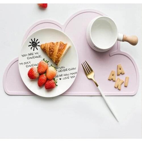 Cloud/Square Shape Placemat Kids Plate Mat Food Grade Silicone Table Pad Waterproof heat insulation Kitchen gadget Easy Cleaning