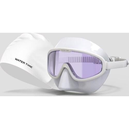 CY Goggle and Swimming Cap Outfit Anti-Fog Waterproof HD Large Frame Nose Protection Integrated Swimming Goggles Free Shipping