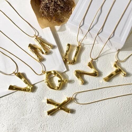 Top Quality Mona Short Clavicle Chain Neck Necklace 26PCS Original Bamboo Letter Large Size Pendant Necklace For Women