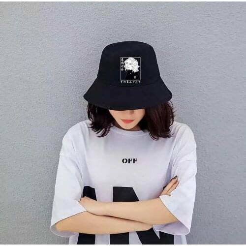 Hot Japanese Anime Tokyo Revengers Summer Cap Women Men Panama Bucket Hat The Design Flat Visor Harajuku Kawaii Fisherman Hat