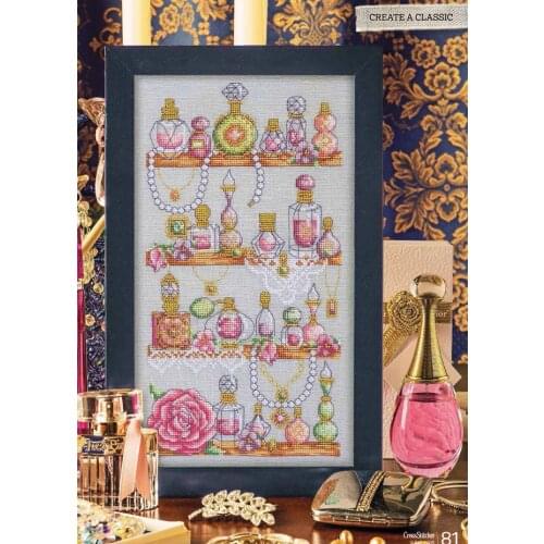 Rose Perfume Jewelry Stand 26-40 Cross Stitch Kit Packages Counted Cross-Stitching Kits Cross stich Painting Set
