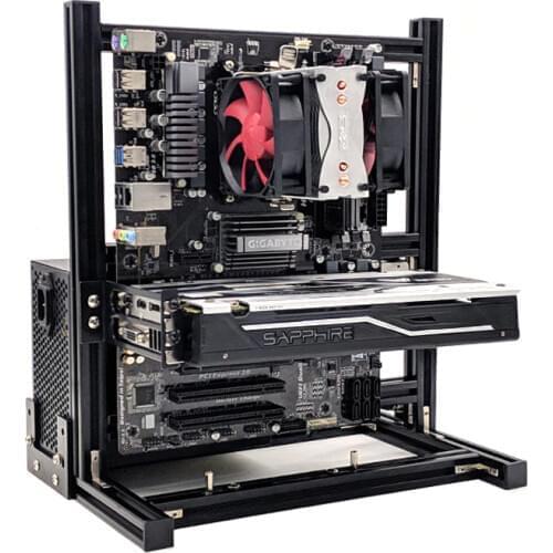 Open all aluminum rack diy chassis rack ATX chassis vertical chassis transparent chassis creative water-cooled chassis