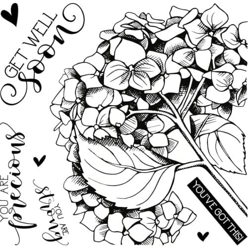 Get Well Hydrangea Transparent Clear Silicone Stamp Seal for DIY scrapbooking photo album Decorative clear stamps