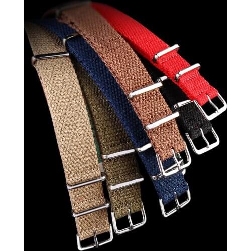 High-Grade Canvas NATO Strap Sports MilitaryThick Nylon Strap Watch Band 20mm 22mm Brown Green Wristband Accessories