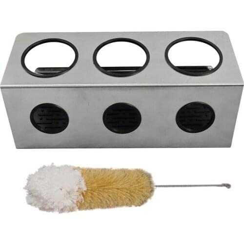 3 Holes Draining Rack Stainless Steel Bottle Holder Cup Holder Drainer For Soda Water Bottles Drainer Holder With Pad