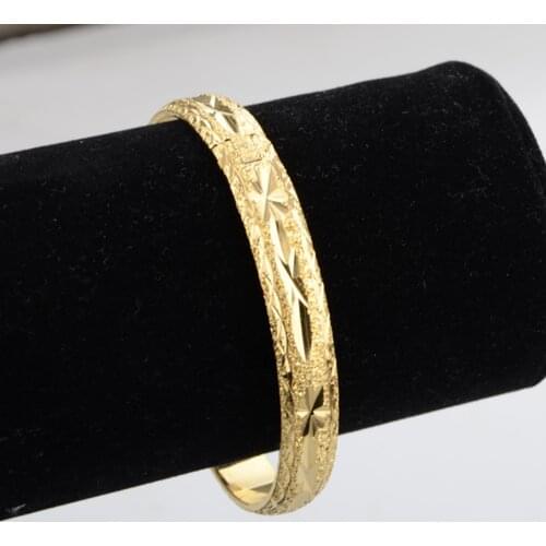 Wedding Bangle Yellow Gold Filled Womens Bracelet Dia 60mm