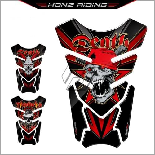 Universal 3D Motorcycle Tank Pad Gel Protector Sticker Death Grim Reaper Skull Tankpad