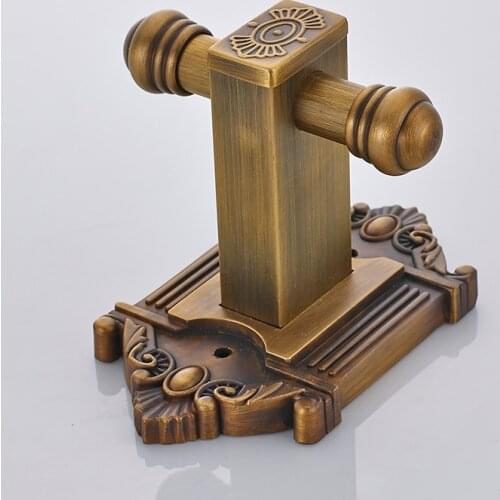 Vidric Antique Copper Double Hooks Door Hooks For Clothes Coat Hat Bag Towel Hanger Bathroom Wall Hook Clothes Hook Gancho