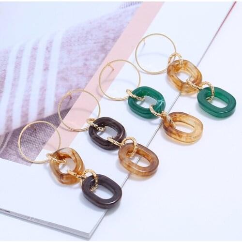 BELLAHYDIARY Vintage Elegant Long Drop Earrings For Women Asymmetry Party Jewelry Pendant Leopard Print Acrylic Earrings Brincos