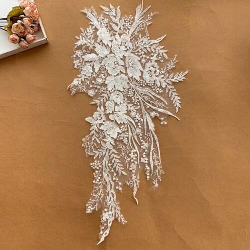 Embroidery Lace Flowers Decals Accessories Wedding Dresses Handmade DIY Materials Clothing Decorative Fabrics