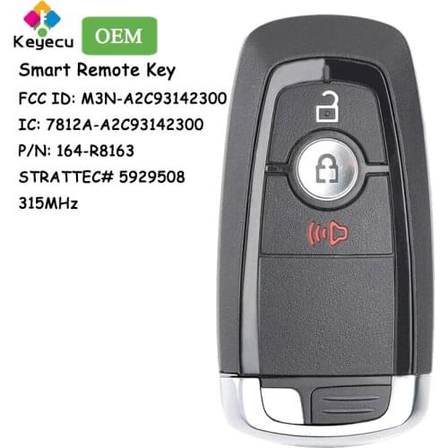 KEYECU Replacement Keyless Entry Smart Remote Key - 315MHz - FOB for Ford Edge Fusion F250 F350 F450 2017 2018 OEM#: 164-R8163