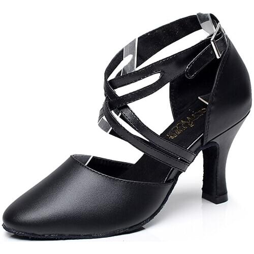 Latin dance shoes woman Ballroom Dance shoes for women Girl Salsa Genuine leather Sexy shoelaces Cowhide Sole Wear comfortable