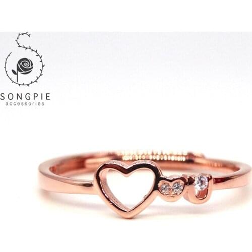 925 sterling silver gold-plated love ring for lovers' ring and girls lovely style ring for holidays
