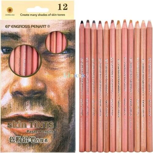 12Pcs Professional Pencil,Wood Pastel Pencil Set,Basis Skin Pastel Color Pencil For Drawing School Lapices De Colores Stationery