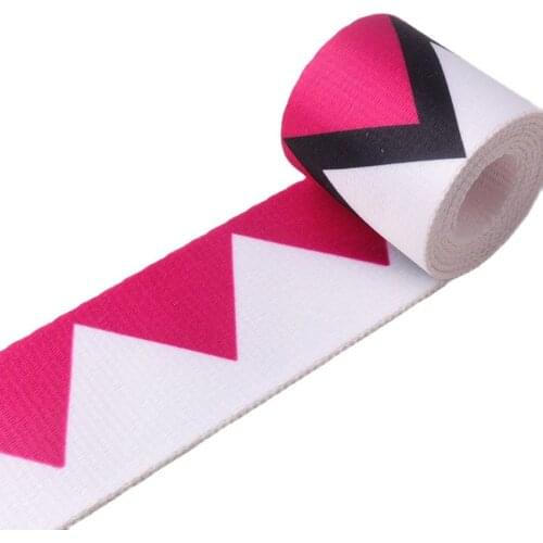 2"(50mm)-Webbing Soft Pink and White Geometric Pattern Webbing Bag Strap Ethnic Strap Webbing Purse Handbag By the yard