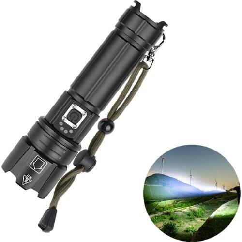 Aluminum USB Tactical Military LED Flashlight Lights Rechargeable Lamp Super Bright Mini Flash Zoom Torch Light
